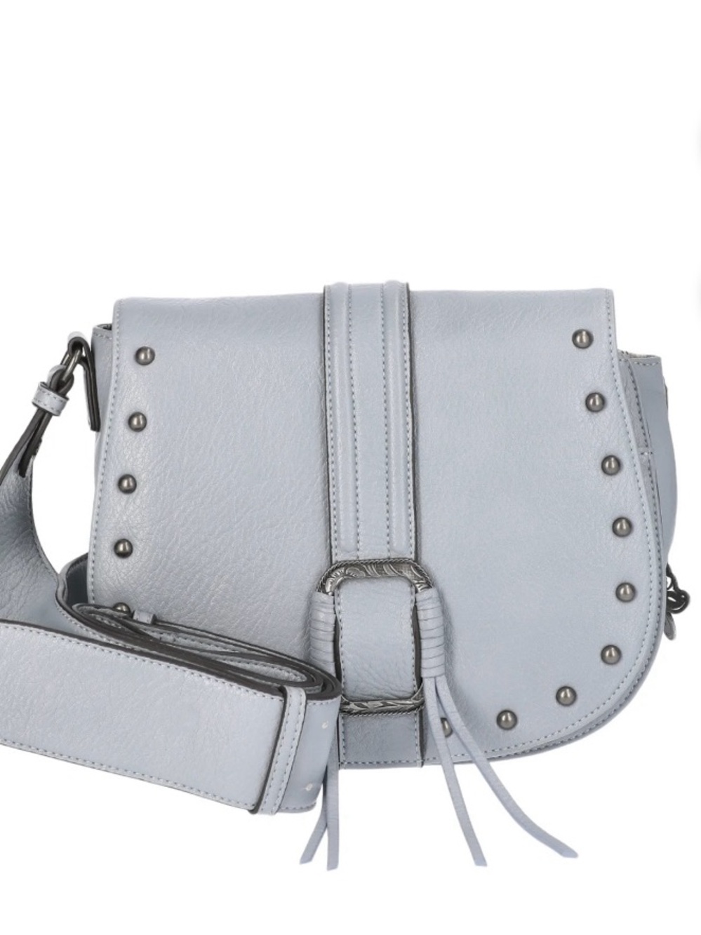 Jessica Simpson Light Blue Studded Saddle Crossbody